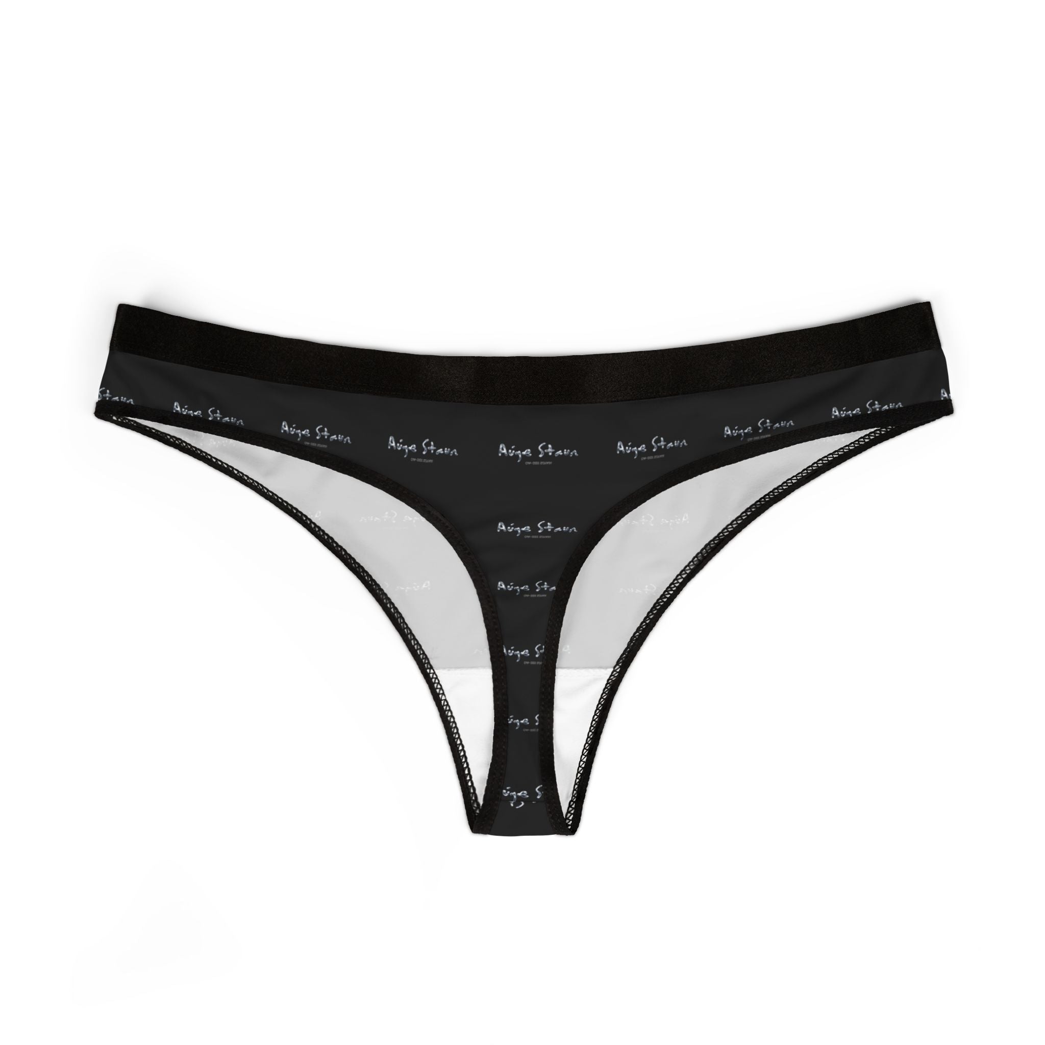 Women’s Black Auge-Print Thong — Minimal Everyday Lingerie