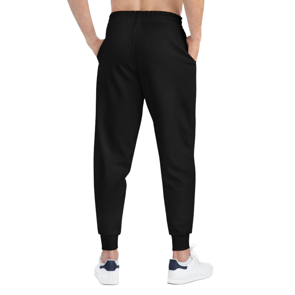 Black Athletic Joggers — Minimal Script Logo Sweatpants (QP)