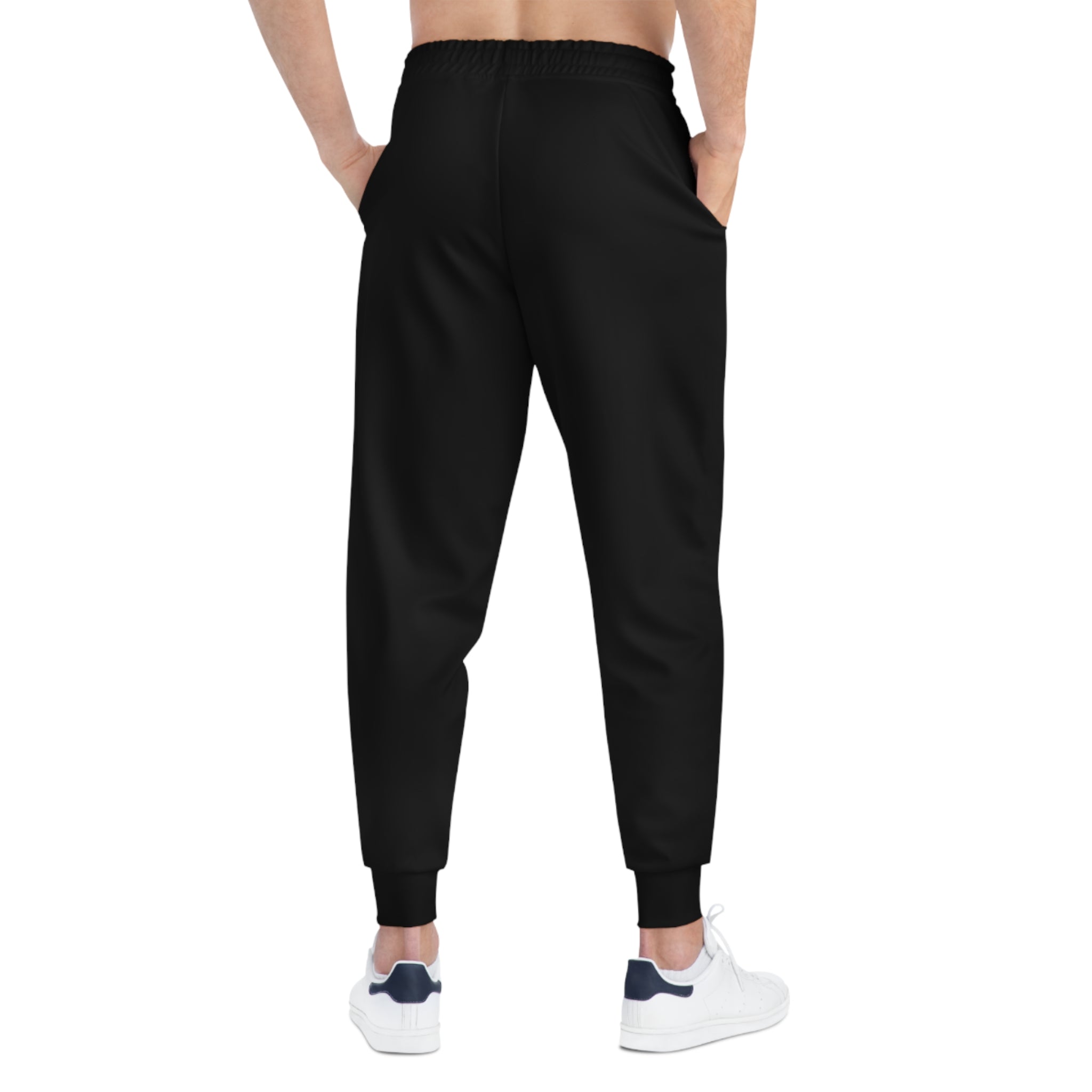 Black Athletic Joggers — Minimal Script Logo Sweatpants (QP)