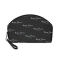 Signature Pattern Makeup Bag — Personalized Black Cosmetic Pouch