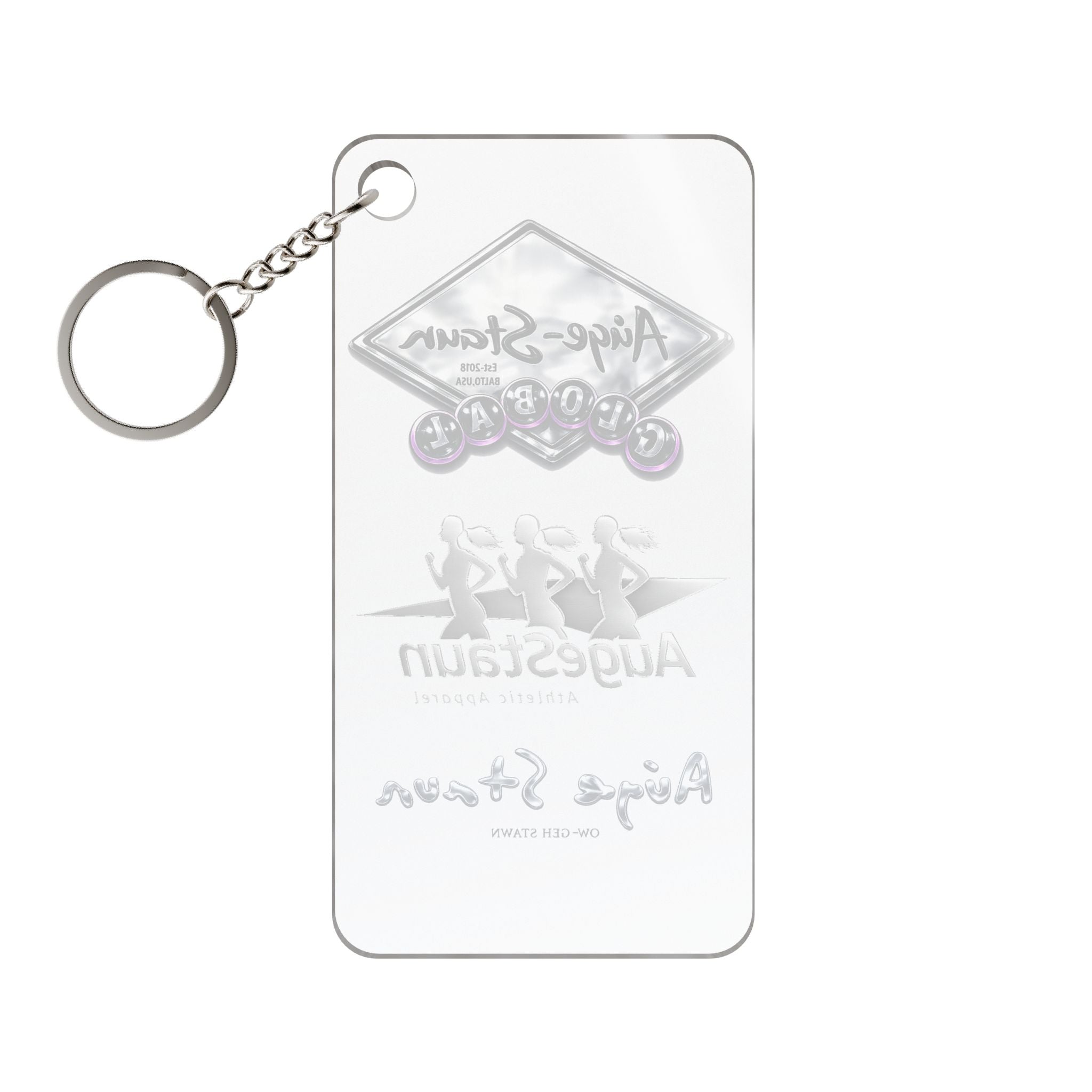 Auge-Staun tre amigos Logo Acrylic Keychain — Single-Sided Branded Charm