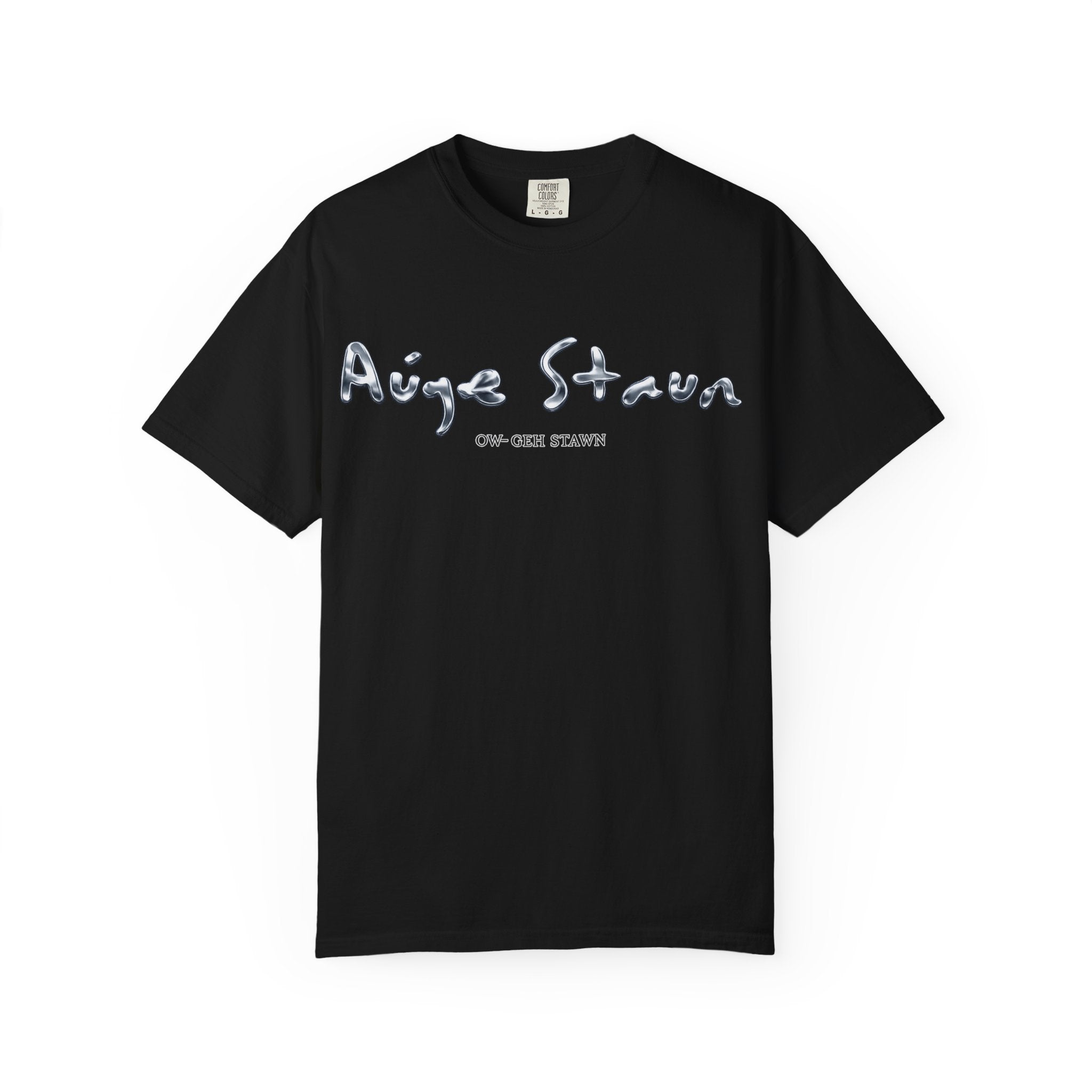Graphic T-Shirt — 'Auge Staun' Script Front & Eye Graphic Back
