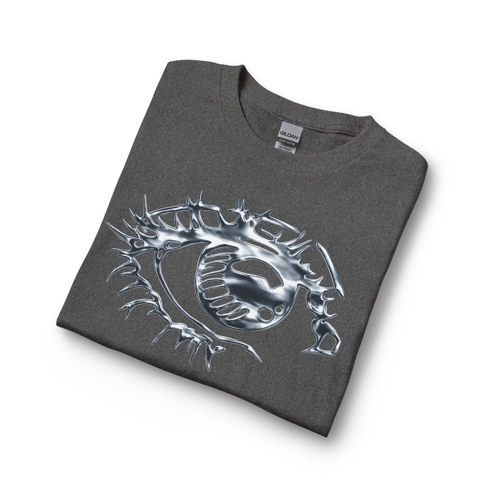 Eye Graphic Long Sleeve Tee — Metallic Script Back Design
