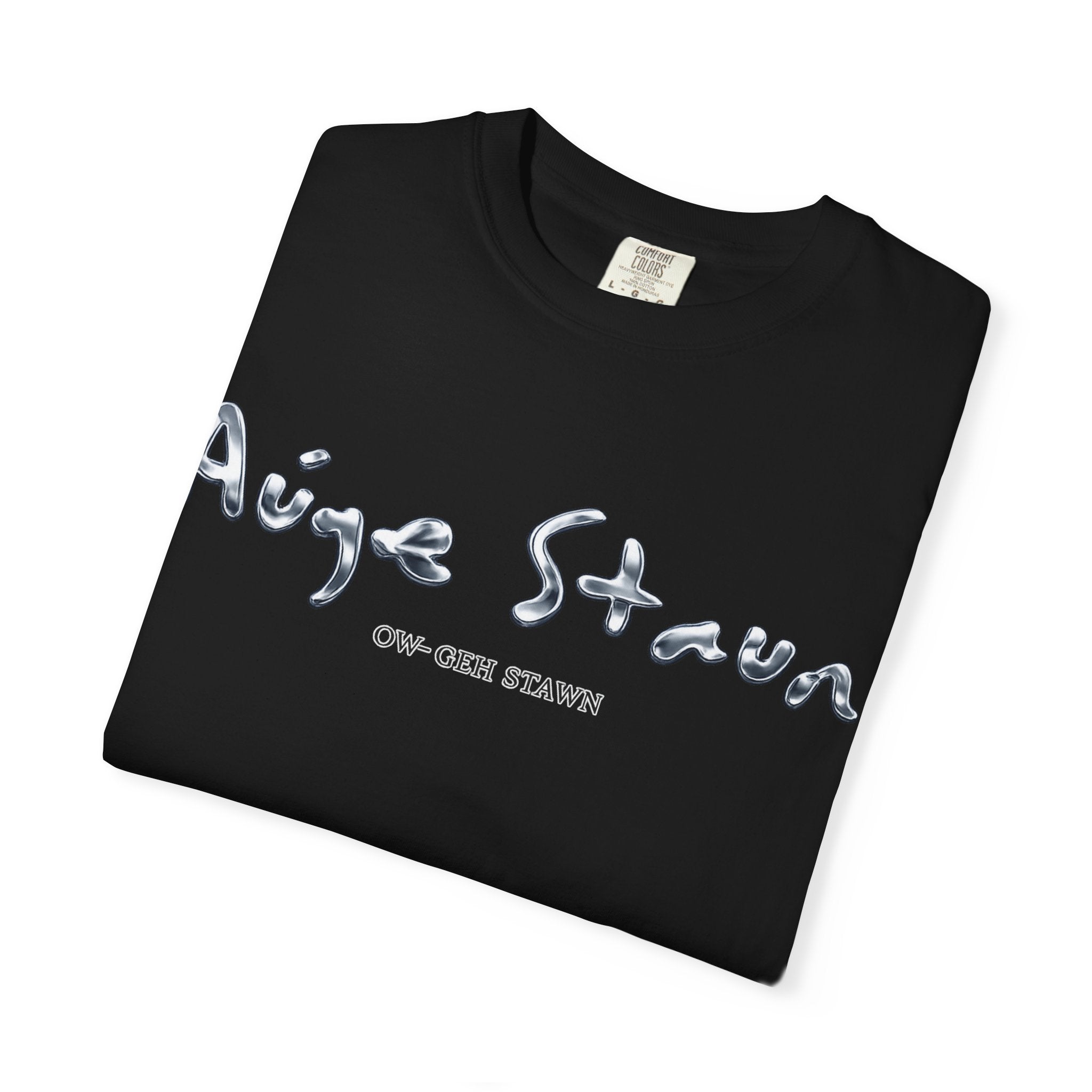 Graphic T-Shirt — 'Auge Staun' Script Front & Eye Graphic Back