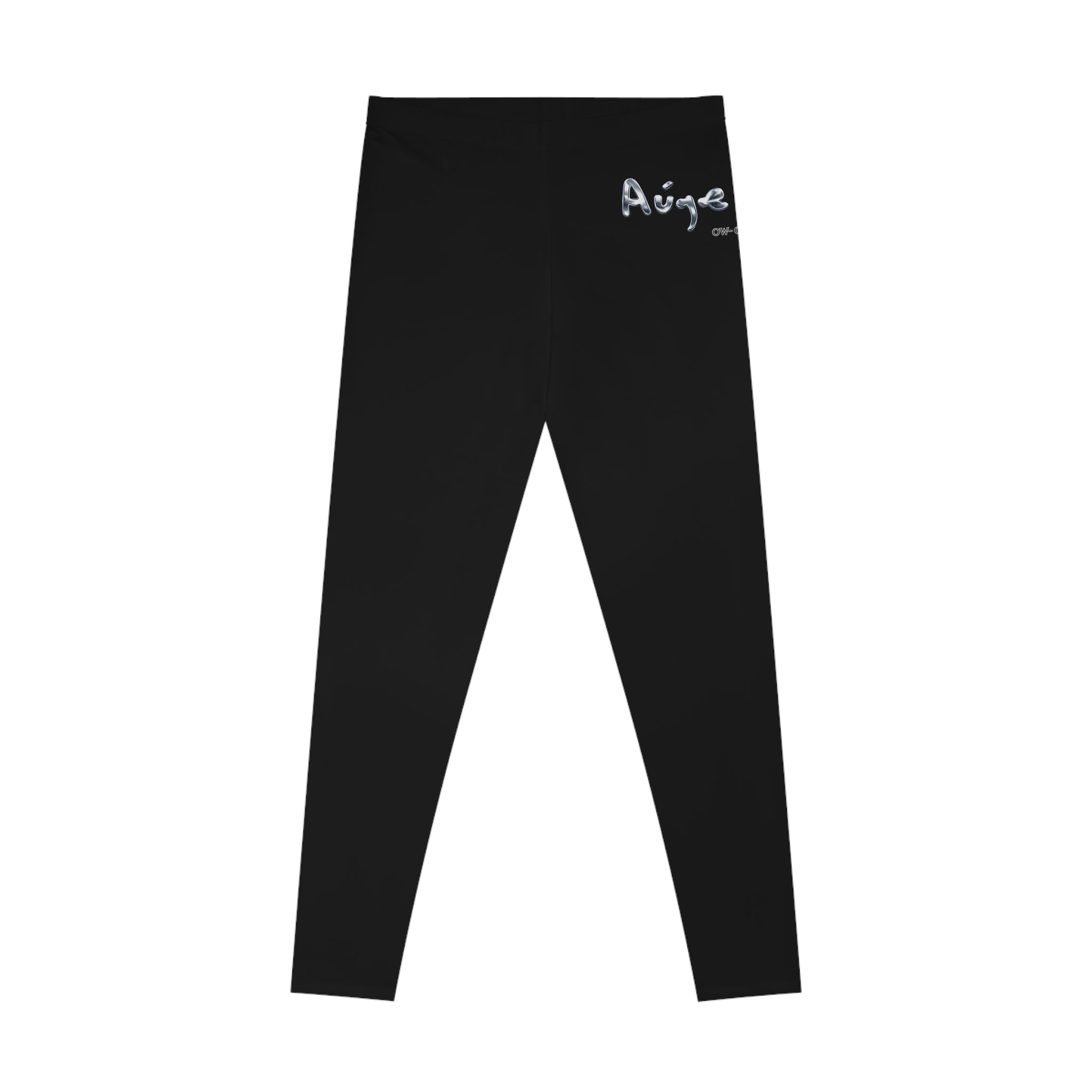 Black Script Logo Leggings — Minimal Logo All-Over Print Yoga Leggings