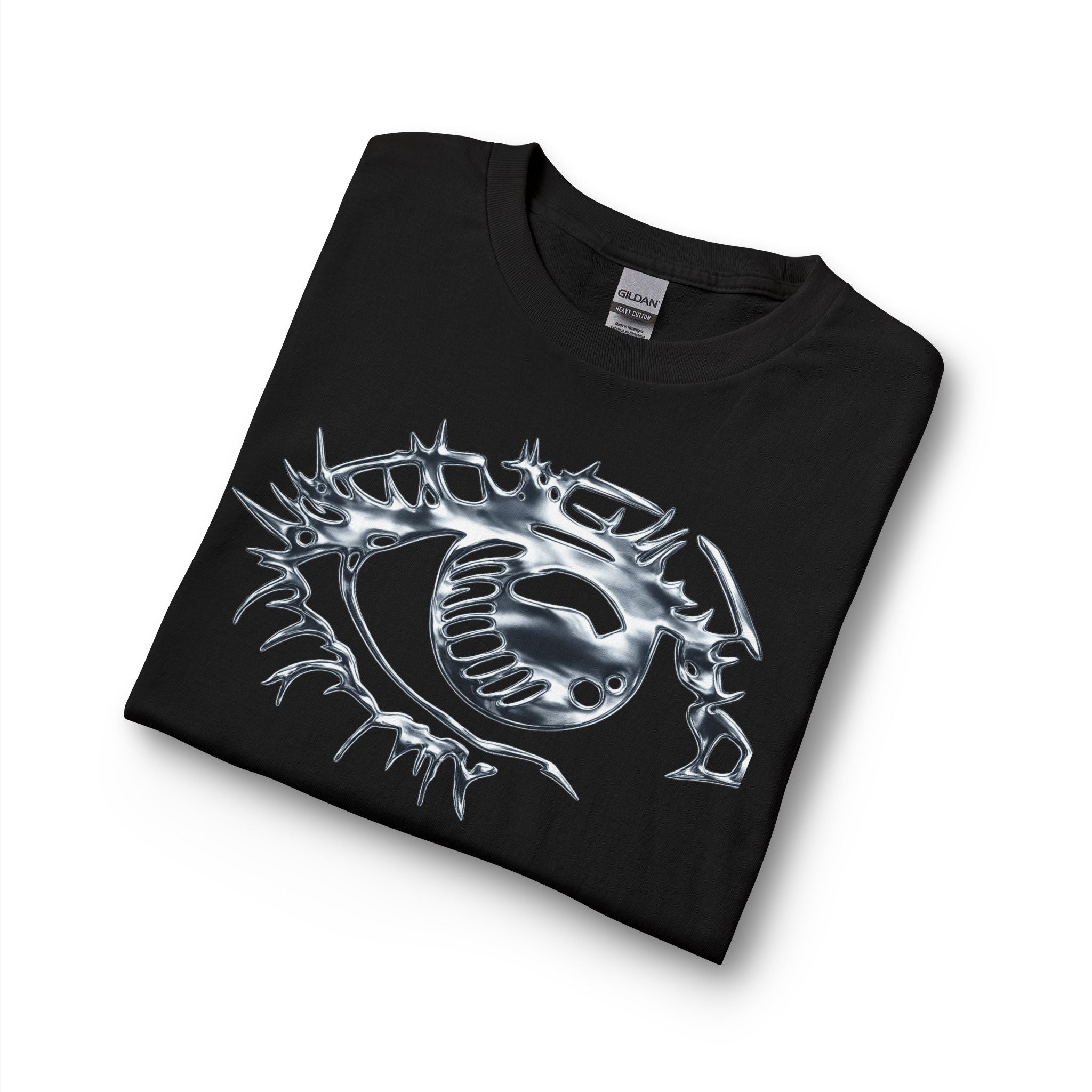Eye Graphic Long Sleeve Tee — Metallic Script Back Design