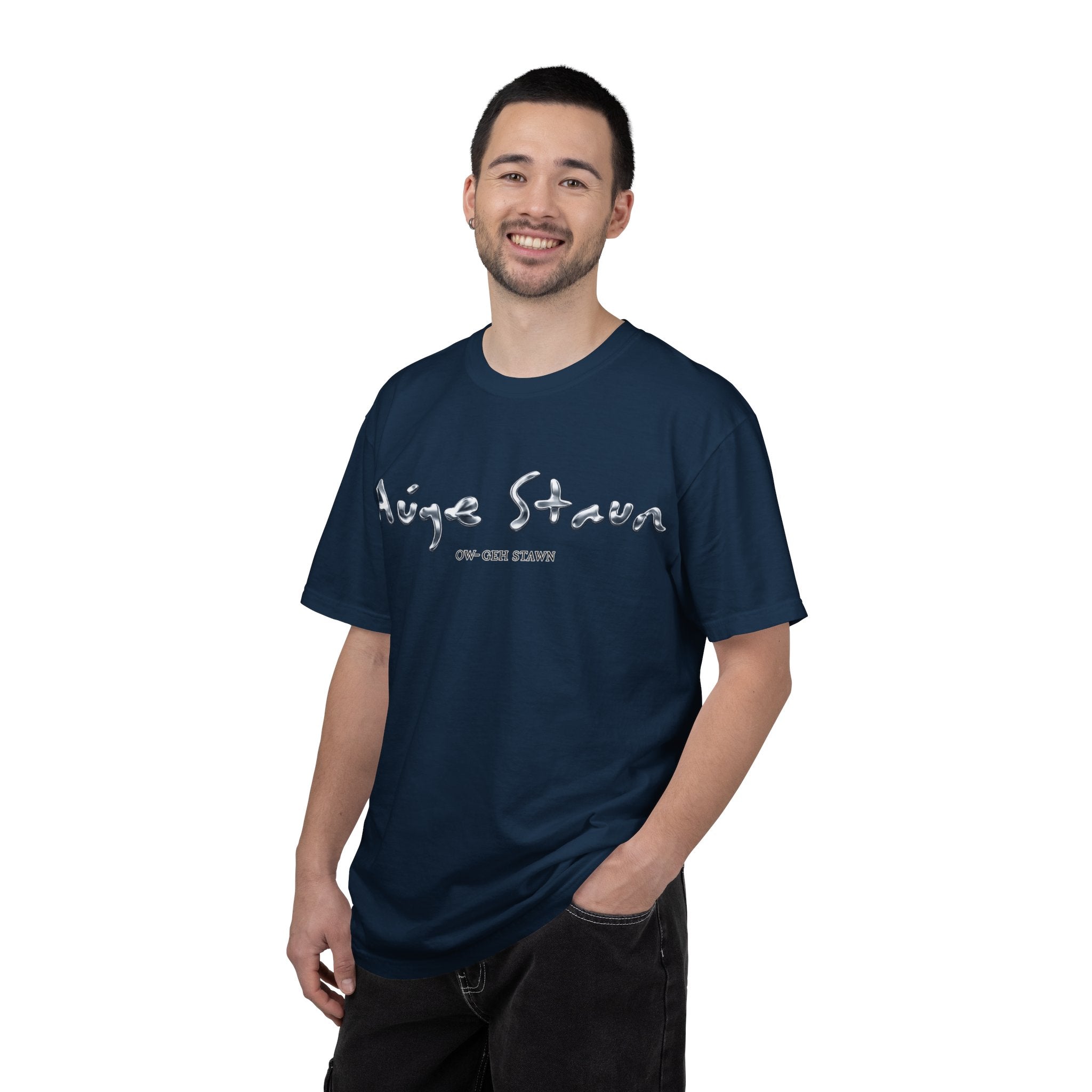 Graphic T-Shirt — 'Auge Staun' Script Front & Eye Graphic Back