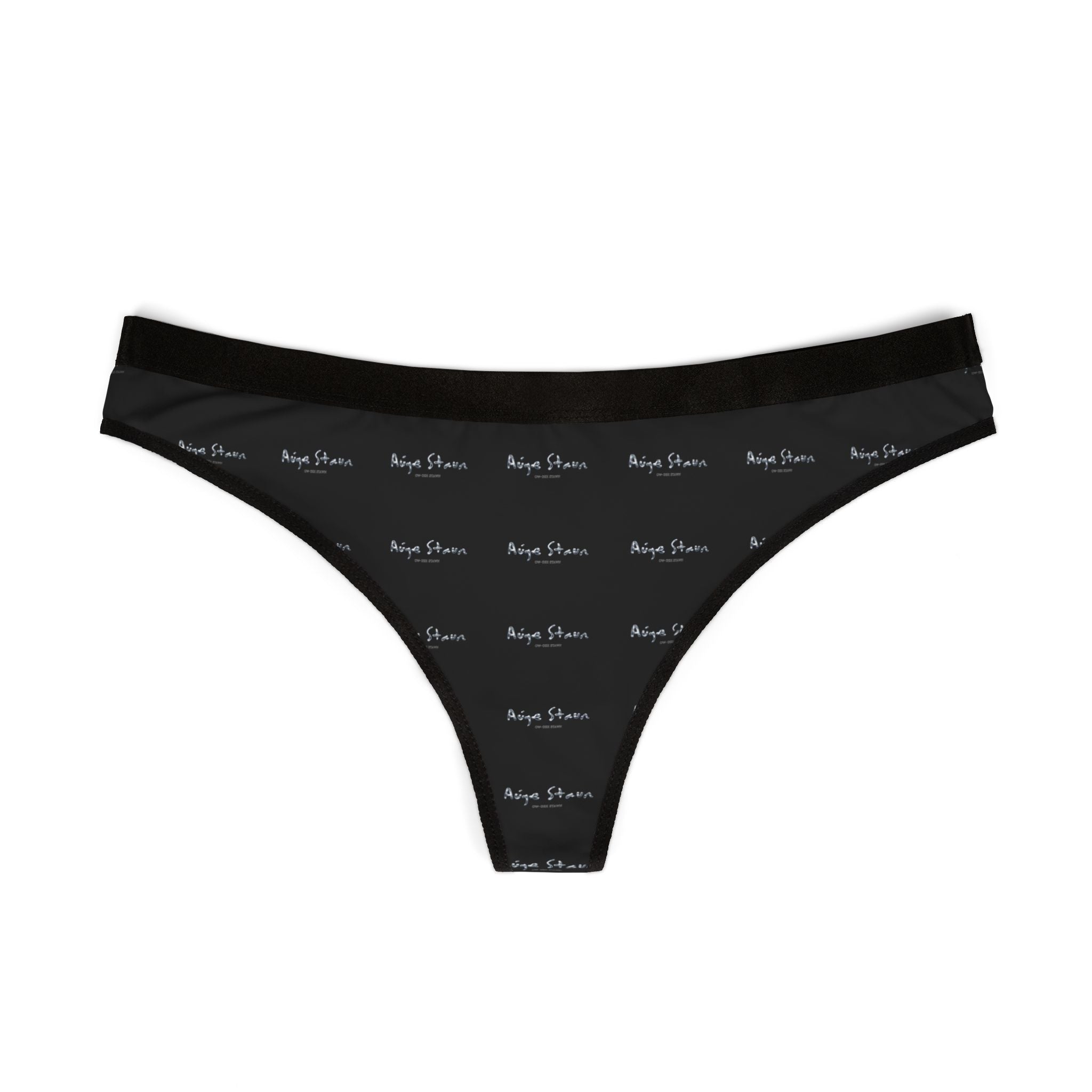 Women’s Black Auge-Print Thong — Minimal Everyday Lingerie