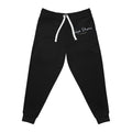 Black Athletic Joggers — Minimal Script Logo Sweatpants (QP)