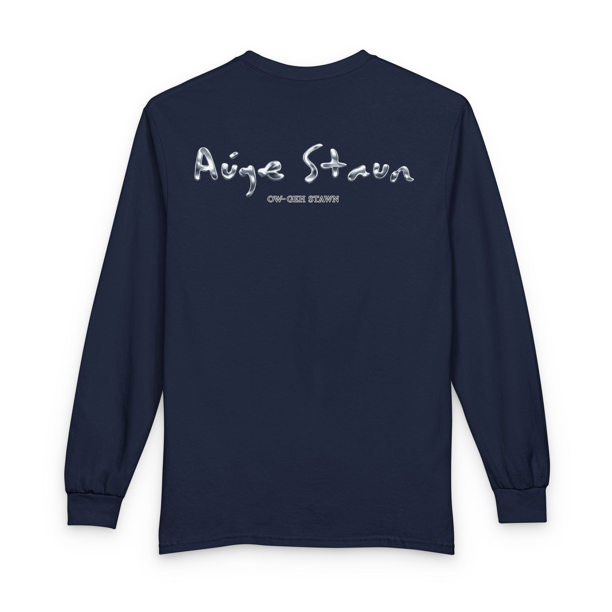 Eye Graphic Long Sleeve Tee — Metallic Script Back Design