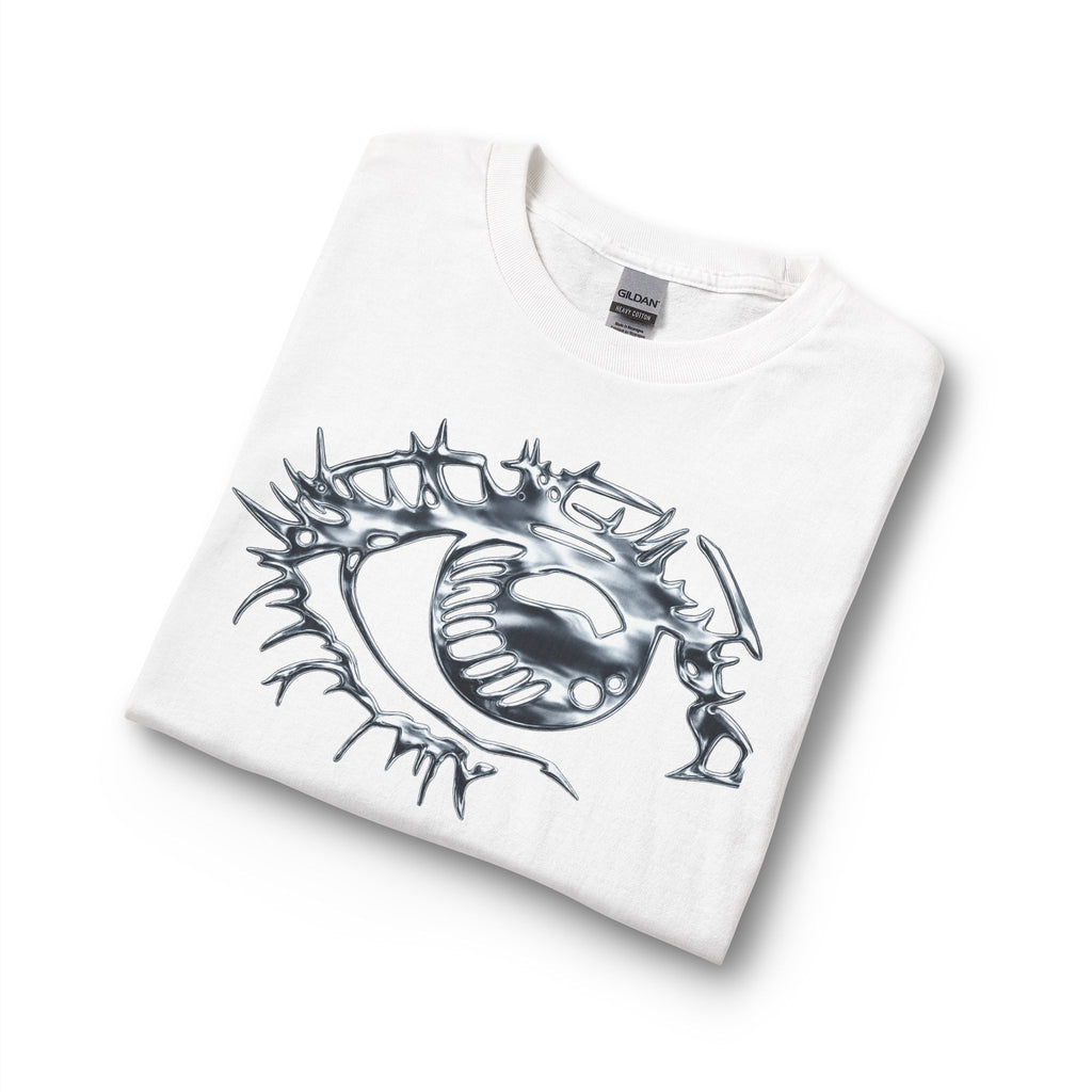 Eye Graphic Long Sleeve Tee — Metallic Script Back Design