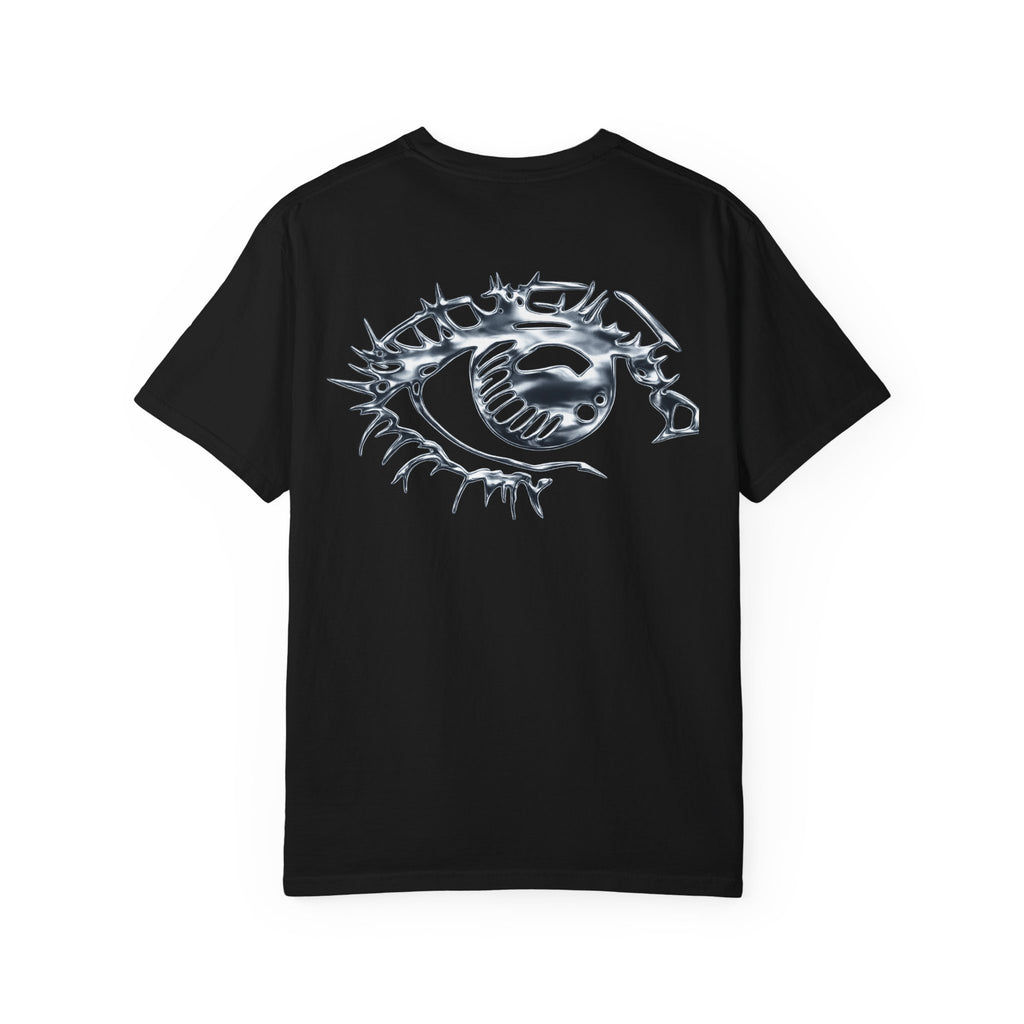 Graphic T-Shirt — 'Auge Staun' Script Front & Eye Graphic Back