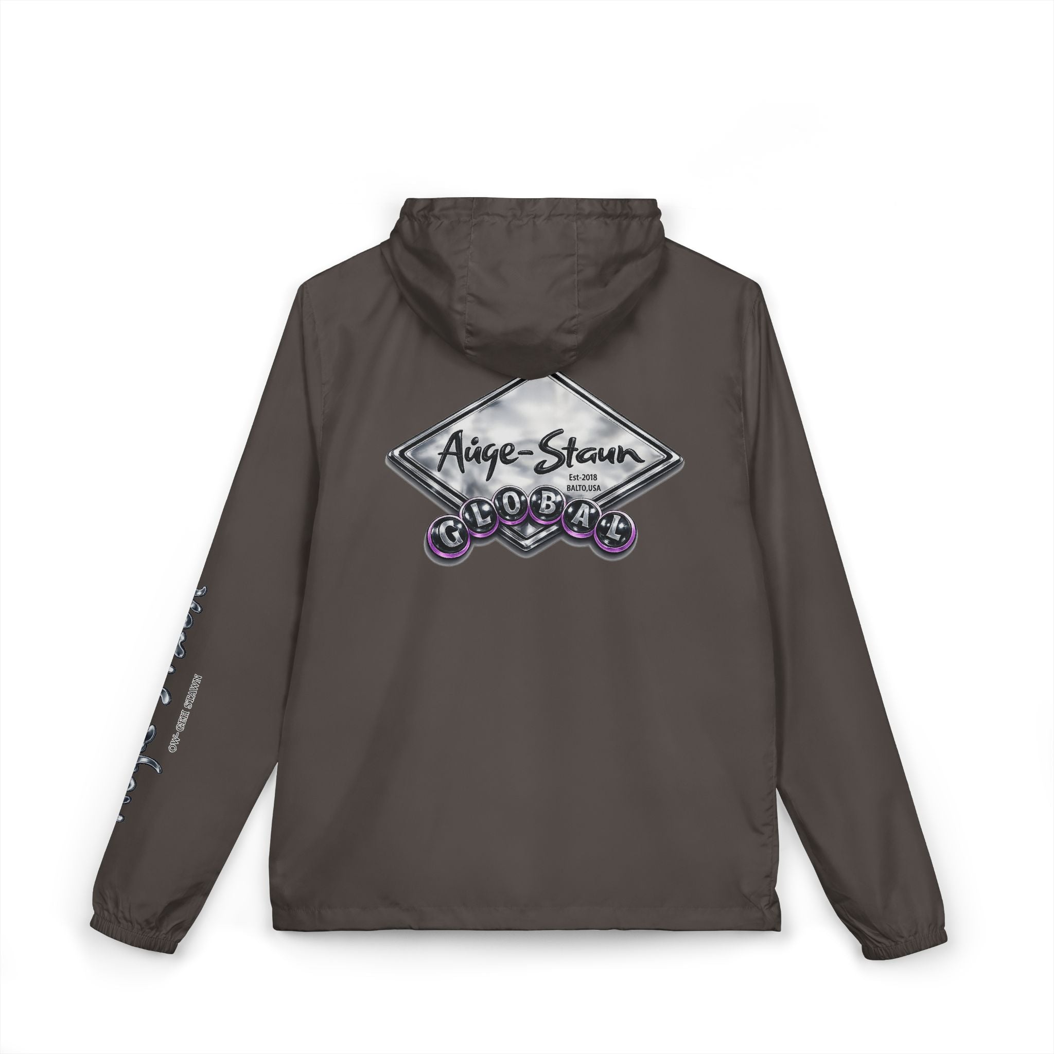 Windbreaker Jacket — Retro Vegas 'Auge-Staun' Logo Hooded Shell
