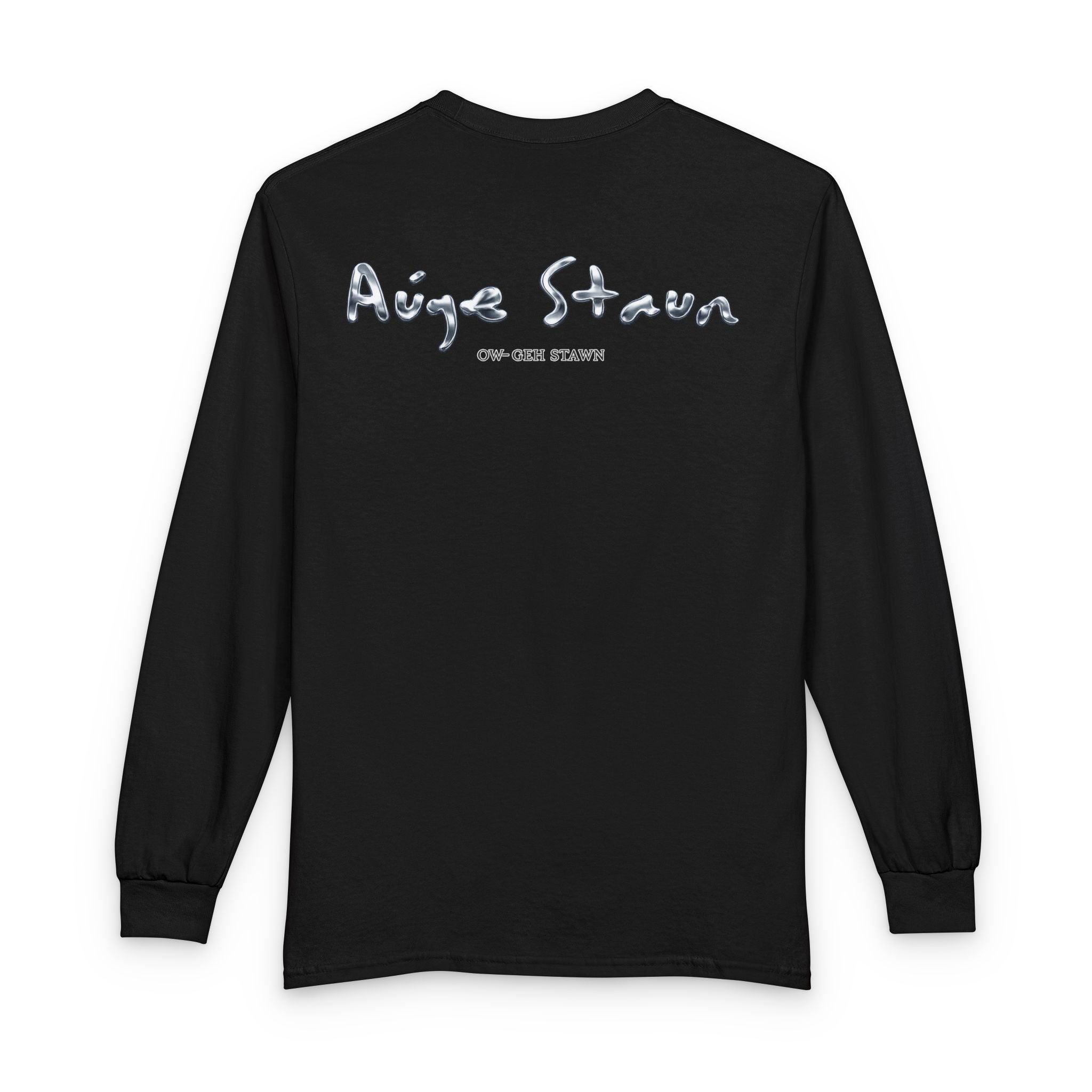 Eye Graphic Long Sleeve Tee — Metallic Script Back Design