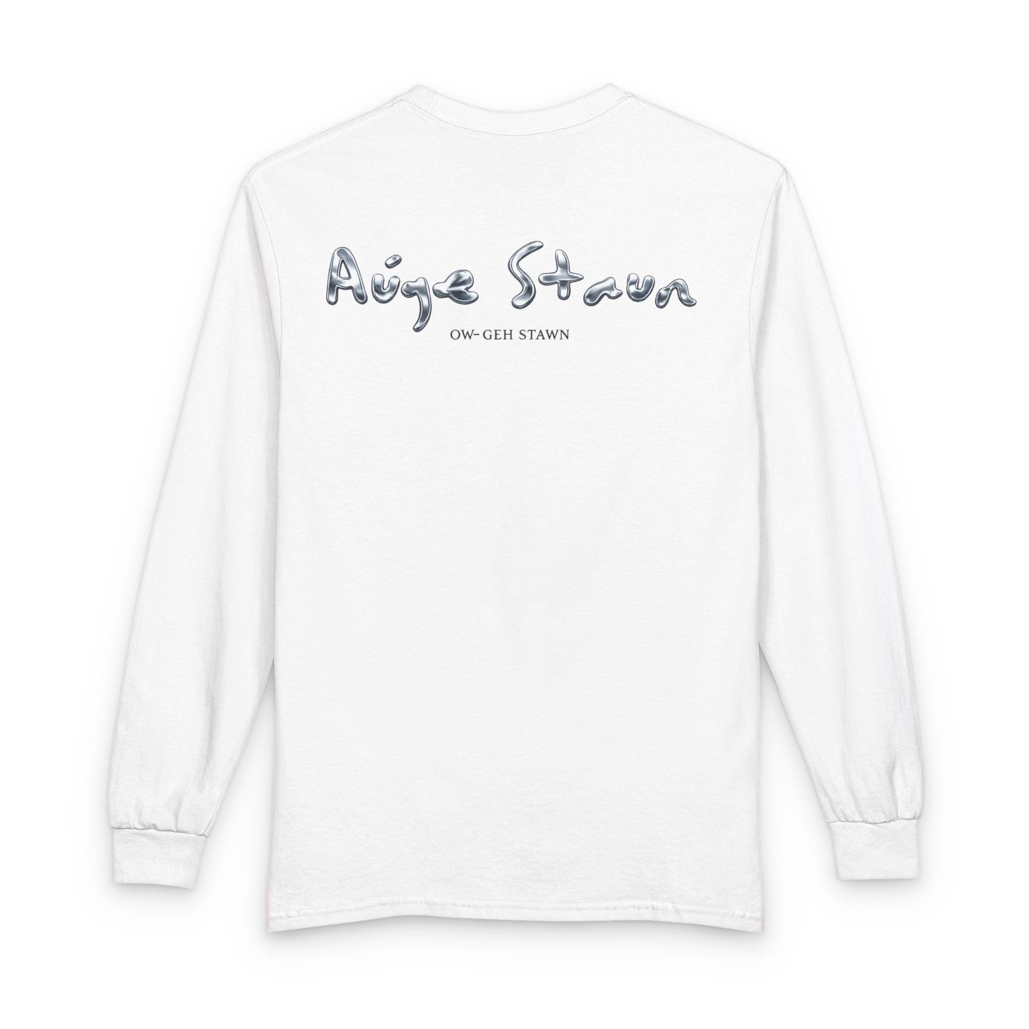 Eye Graphic Long Sleeve Tee — Metallic Script Back Design