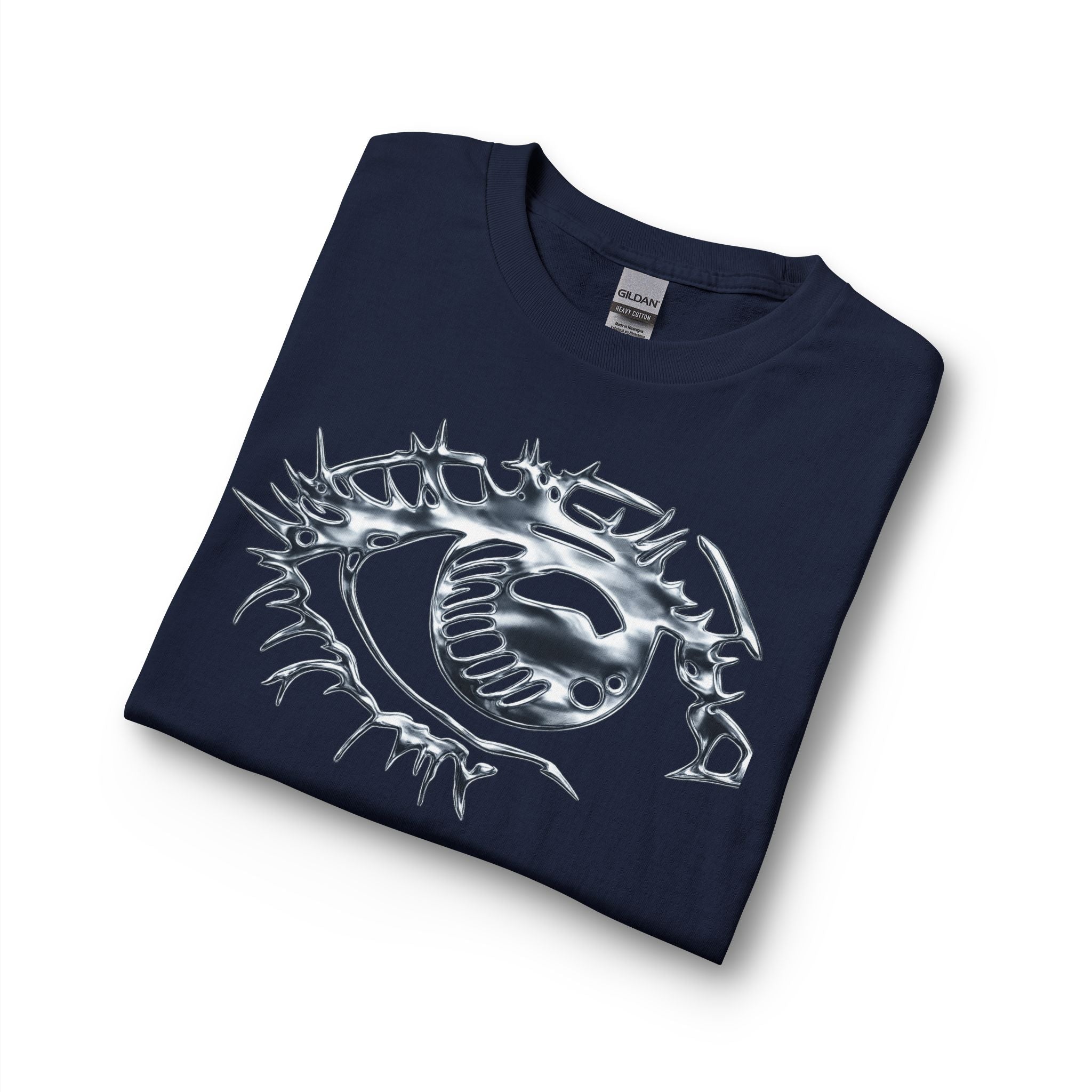 Eye Graphic Long Sleeve Tee — Metallic Script Back Design