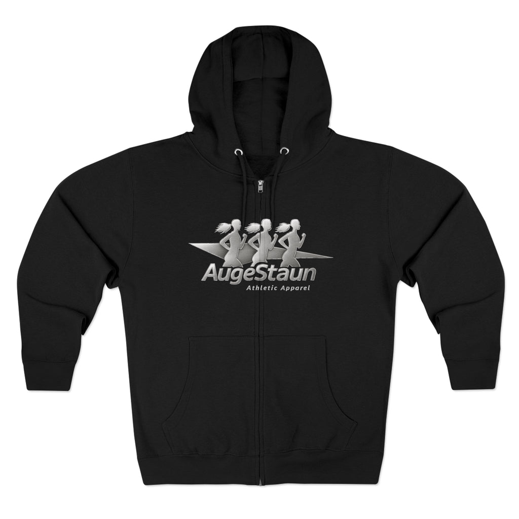 Augé-Staun Logo Zip Hoodie (ASAA) — Minimalist Grey Zip-Up Hoodie with Subtle Embroidered Text